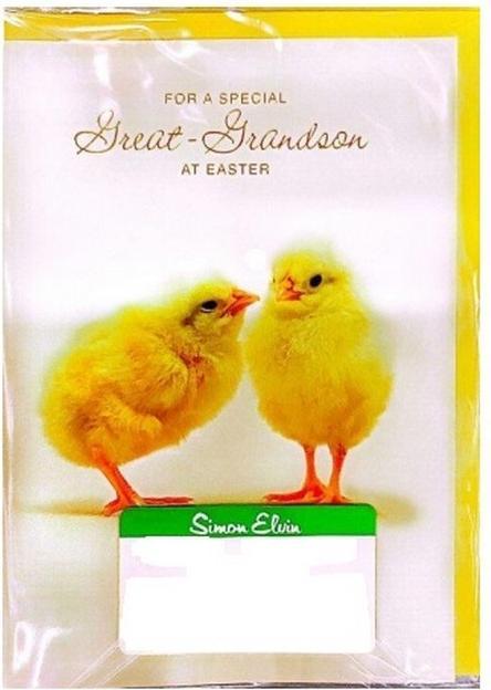 Actual product image Simon Elvin For A Special Great Grandson At Easter Greetings Card (Pack of 6) (6 pcs.)