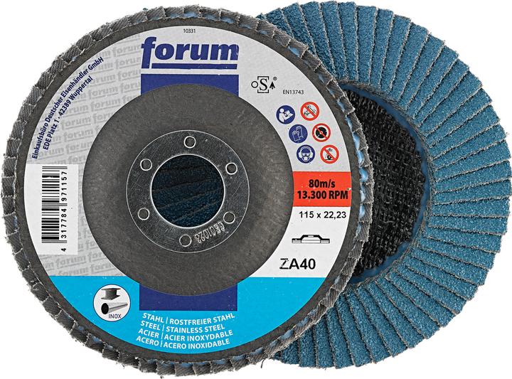 Produktbild Forum Professional Solutions Fächerschleifscheibe 115 mm gerade ZK 40 (40)