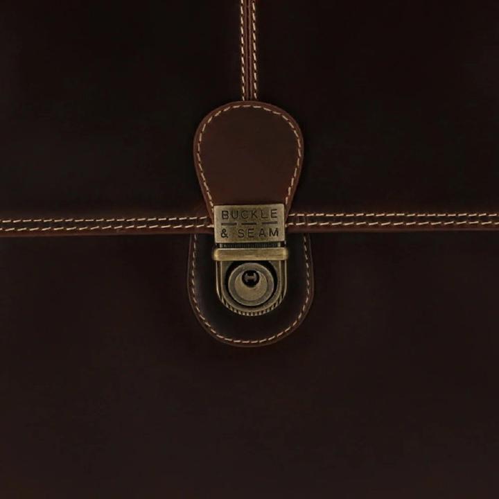 Actual product image Buckle & Seam Sierra briefcase brown/blue (16")