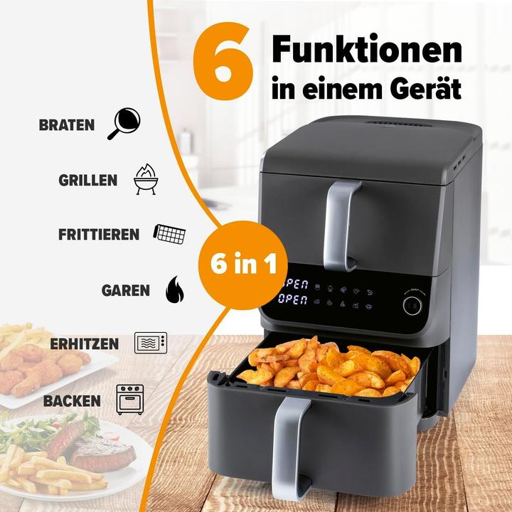Actual product image Gourmetmaxx FryUp Dual Chamber Air Fryer