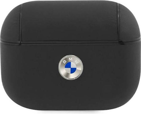 BMW Cover Leather Metal Logo Silver Logo (Kopfhörer Tasche)