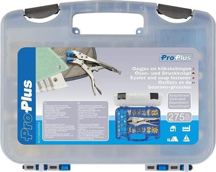 Produktbild ProPlus Ösen- und Druckknopf-Sortiment 275Stck. (275 Schrauben pro Stück)