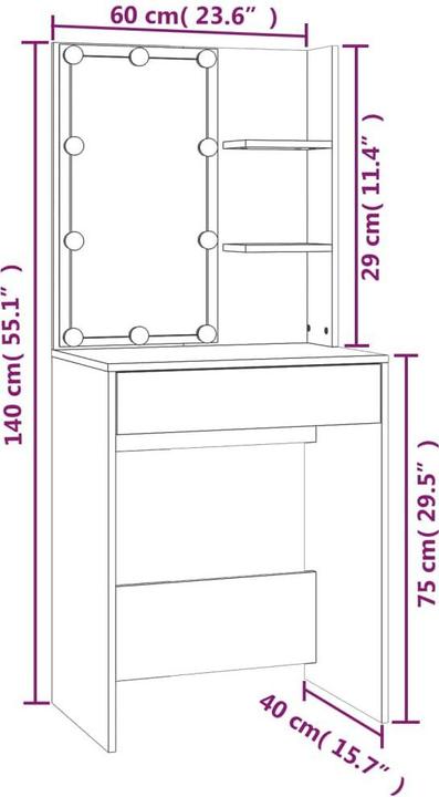 Actual product image VidaXL Milakhna (60 x 40 x 140 cm)