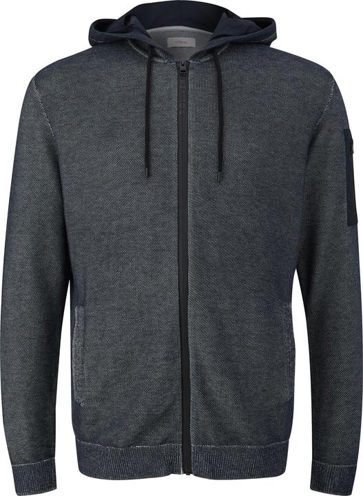 Produktbild s.Oliver Strickjacke Melierte Kapuzenjacke aus Strick (4XL)