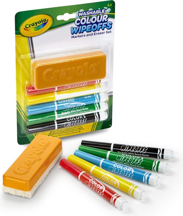 Actual product image Crayola Dry Wipeoffs pens with wiper, 5pcs.