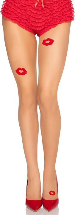 Leg Avenue Spandex Tights with Kisses (One Size)
