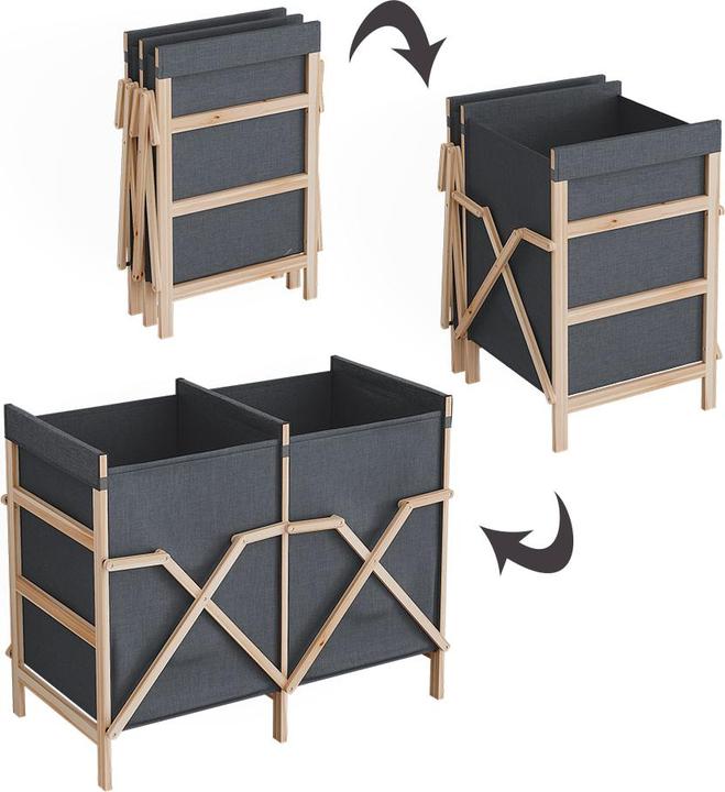 Produktbild Vicco Badschrank für Wäsche Bruno, Grau, 80 x 64 cm mit 2 Fächern
