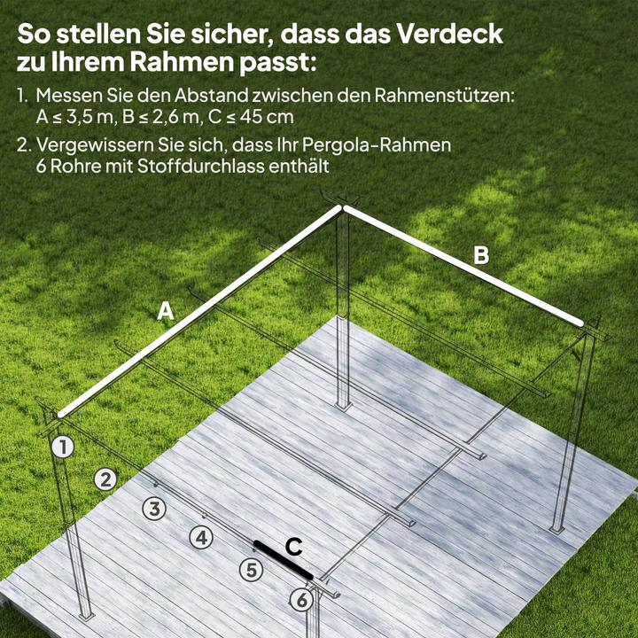 Produktbild Outsunny Ersatzdachtuch für 4 x 3 m Pavillons mit Löchern (250 cm, 350 cm)