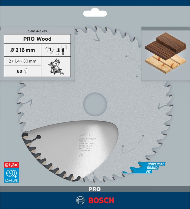 Immagine prodotto Bosch Professional Zubehör Lama circolare per legno PRO, 216 x 2 x 30 mm