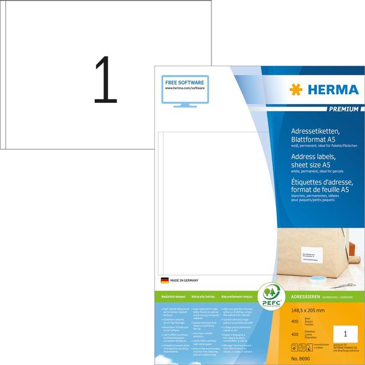 Image du produit HERMA Étiquettes d'adresse amovibles A4