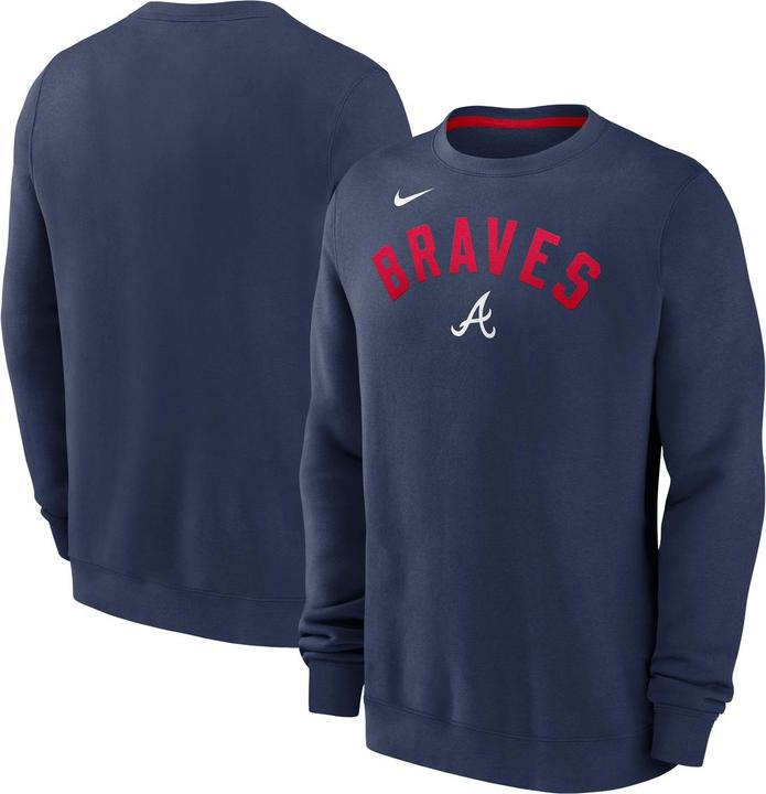 Nike Atlanta Braves Classic Twill Crew Neck Fleece M (M)