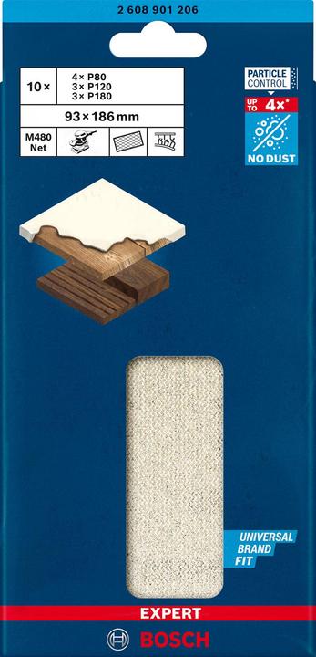 Image du produit Bosch Professional Zubehör Kit de toile abrasive Expert M480 (120, 180, 80)