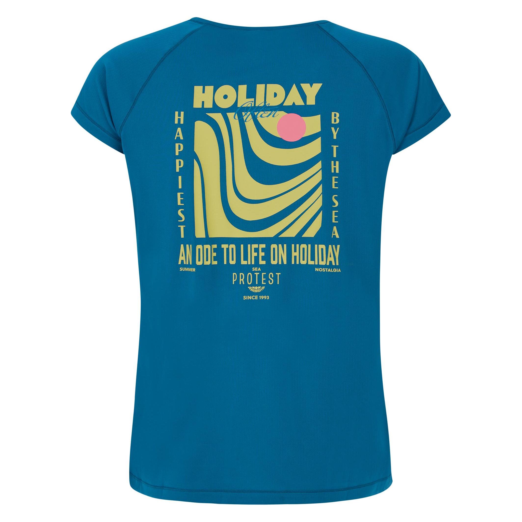 Protest, Vrouwen, Zwemshirt, PRTHappy Damen Surfing T-Shirt Blau, Blauw, (M)