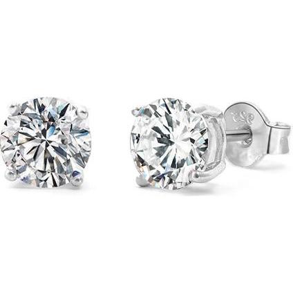 Beneto, Ohrringe, Beautiful stud earrings with glittering zircon AGUP - Diameter: 0.5 cm (L)