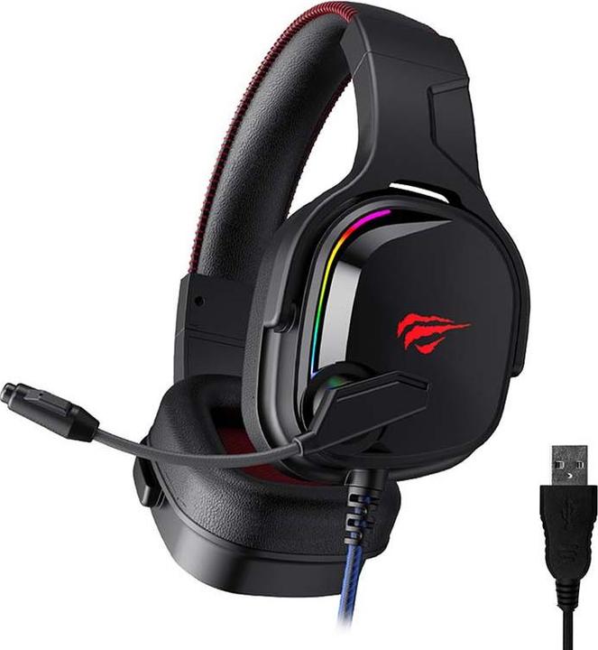 Actual product image Havit Gaming headphones GAMENOTE H2022U USB 7.1 RGB (Cable)
