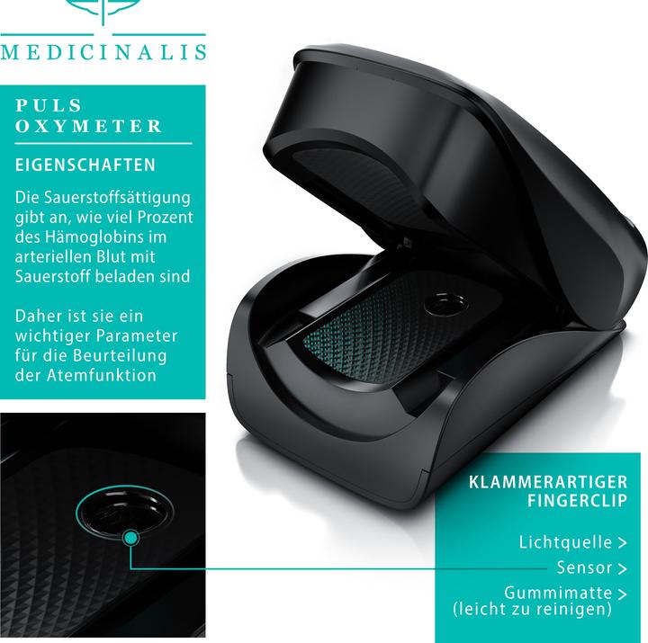 Image du produit Medicinalis Pulsomètre à doigt SpO2, oxymètre de pouls