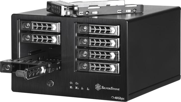 Actual product image Silverstone SST-TS821S - Mini SAS external hard disk enclosure for 8x 2.5" SAS/SATA HDD or SSD with (2.5")