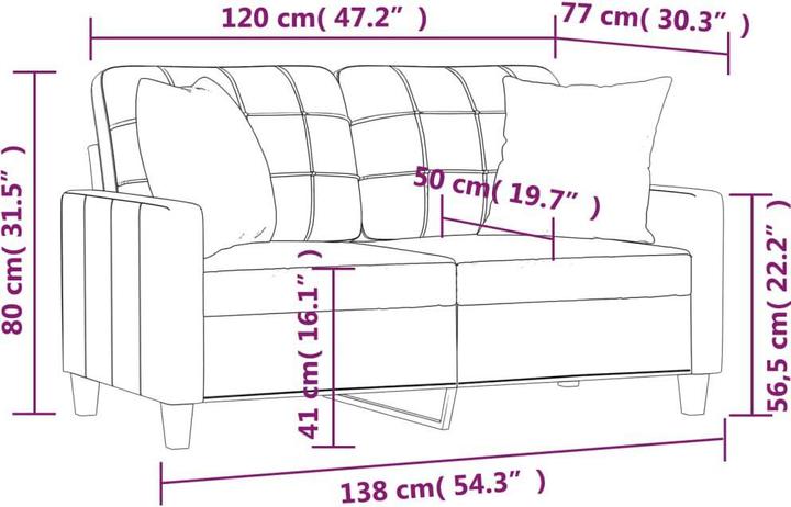 Produktbild vidaXL 2-Sitzer-Sofa (2-Sitzer)