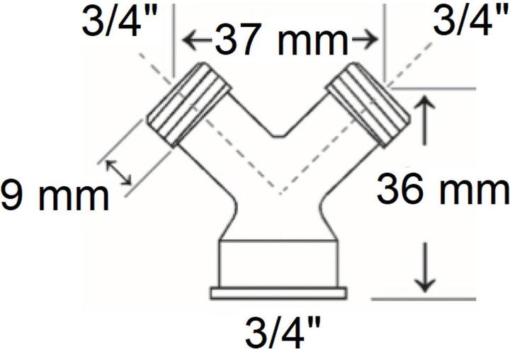 Actual product image Diaqua Y-branch piece short brass chrome-plated (Pipe fitting)