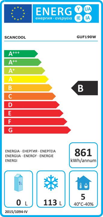 Energy Label Scandomestic GUF190W (Stand-alone, 113 l)