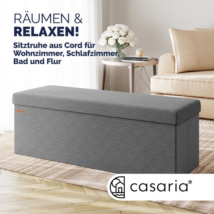 Produktbild Casaria Sitztruhe Cord (114 cm)