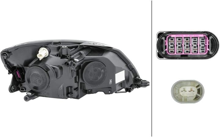 Actual product image Hella Halogen main headlamp, left (driver's side) (H7, PY21W, W5W)