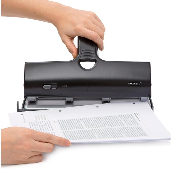 Produktbild Rapesco 1293 ALU 40 Hochleistung 4-fach Locher (bis zu 40 Blatt) Schwarz