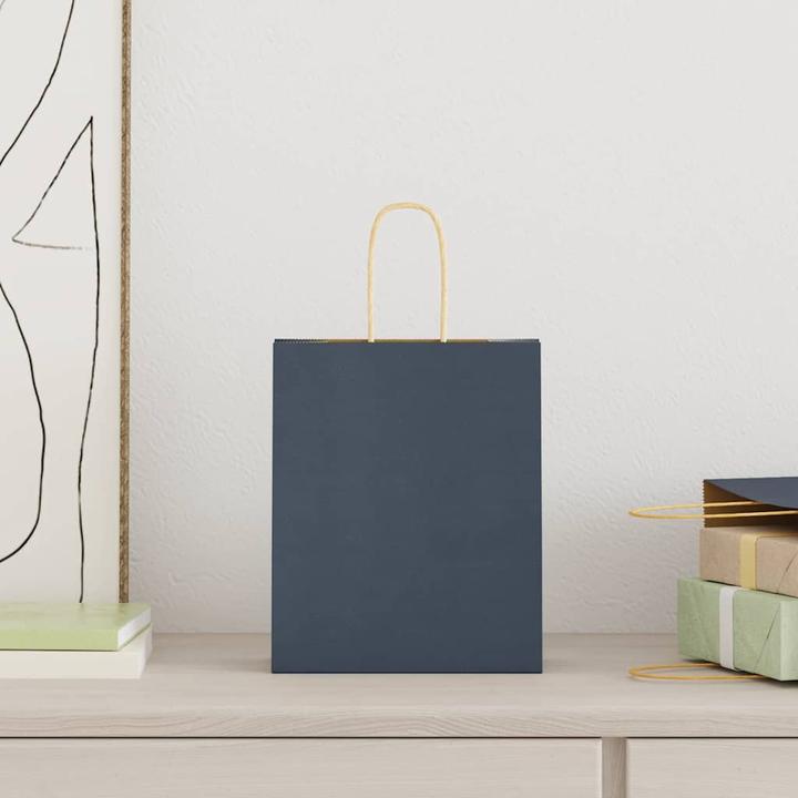 Actual product image vidaXL Kraft paper bags 50 pcs. with handle blue 45x17x48 cm paper bag (Gift bag, 50 x)