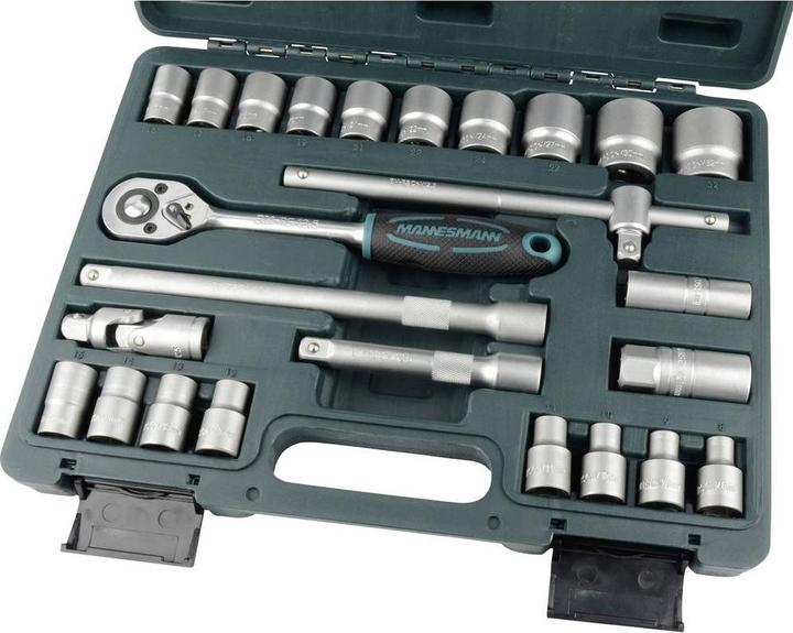Produktbild Mannesmann Steckschlüsselsatz (8 mm, 10 mm, 14 mm, 17 mm, 12 mm, 20 mm, 27 mm, 28 mm, 32 mm, 13 mm, 16 mm, 24 mm, 29 mm, 26 mm, 18 mm, 30 mm, 25 mm, 21 mm, 23 mm, 9 mm, 31 mm, 19 mm, 15 mm, 22 mm, 11 mm)
