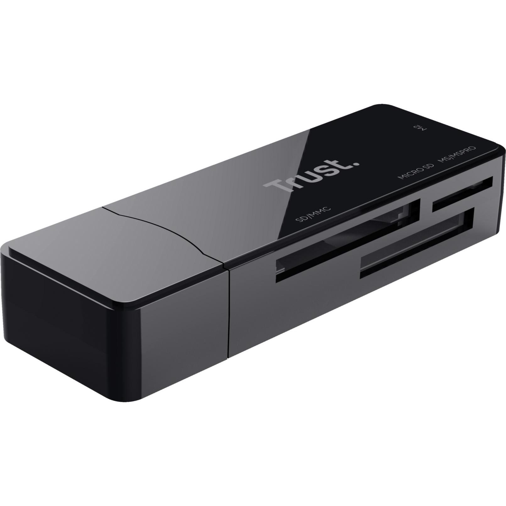 Trust USB2 Card Reader Stick (USB 2.0), Speicherkartenlesegerät, Schwarz