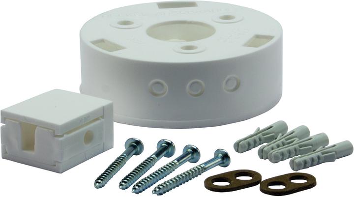 Produktbild Steffen Deckenverteilrosette 75mm weiss mit Lampenaufhänger und Zugentlastung