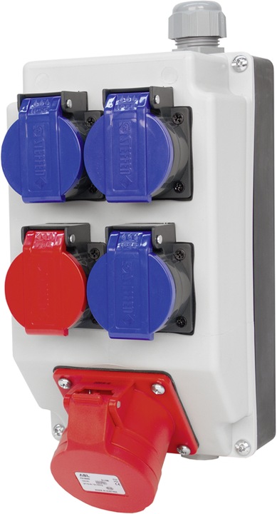 Image du produit Steffen Répartiteur de prises 3xT23 (IP55), 1xT25 (IP55), 1xCEE16/5 (5 x, Type 25, CEE 16/5)
