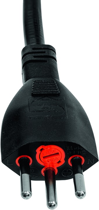 Actual product image Steffen Connection cable Td 3x1mm2 black 3m plug T12 incl. fine-wire fuse (3 m)