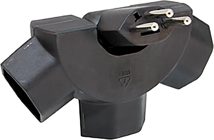 Steffen STEKO Abzweigstecker 3xT13 "Peacock" sternförmig, kippbar, schwarz (Typ 13, 3x)