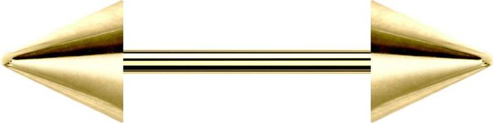 Produktbild Star Piercing Micro Barbell vergoldet mit zwei Cones (ohne Messing, Chirurgenstahl 316L)