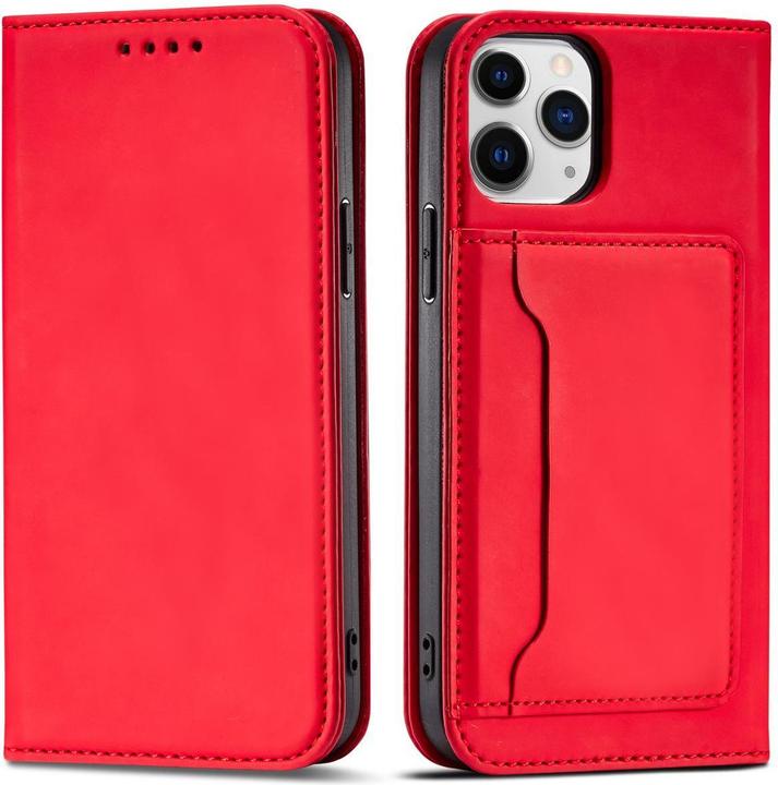 Image du produit Hurtel Etui Magnétique pour iPhone 12 Pro Max Pochette Porte Carte Portefeuille Rouge (Apple iPhone 12 Pro Max)