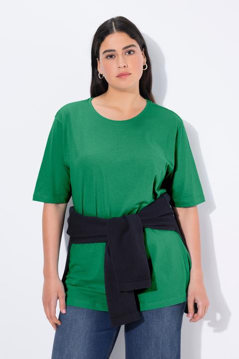 Actual product image Ulla Popken Basic Round Neck Short Sleeve Relaxed Fit Tee (54)