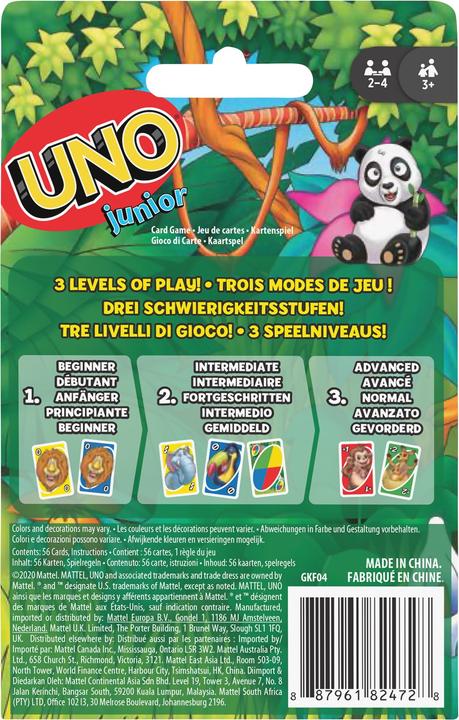 Actual product image Mattel Games Uno Junior (English, French, German, Italian, 2 - 4)
