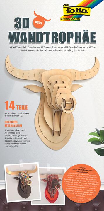 Folia 3D Wandtrophäe Bulle