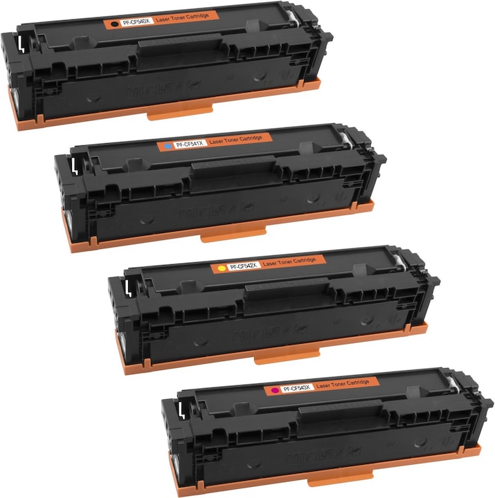 Produktbild Plutoos HP CF540X, CF541X, CF542X, CF543X / 203X Toner XXL kompatibel, 4er Farbset