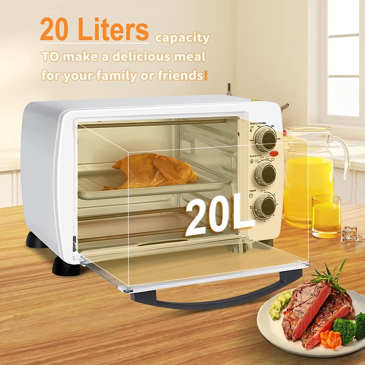 Produktbild Woltu Mini Backofen 20 Liter Weiss