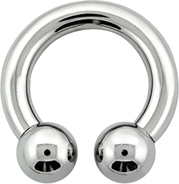 Produktbild Star Piercing Circular Barbell Innengewinde silber mit zwei Kugeln (ohne Messing, Titan)