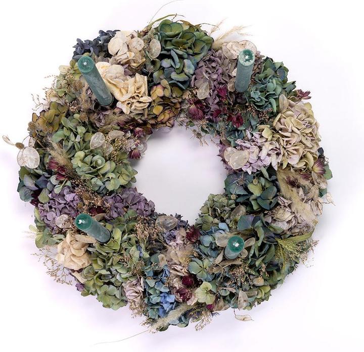 Actual product image VEG and the City Advent wreath dried flowers wild - candles fir greenery (45 cm)