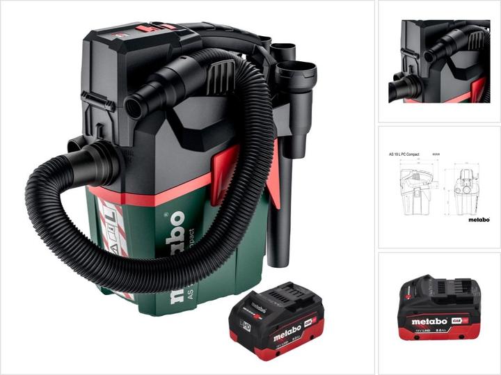 Image du produit Metabo AS 18 L PC Compact (Aspirateur eau et poussière)