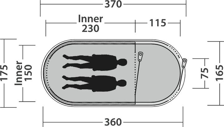 Produktbild Outwell - Nexion 2 Ocean (Tunnelzelt, Wurfzelt, 4.40 kg, 2 Personen)