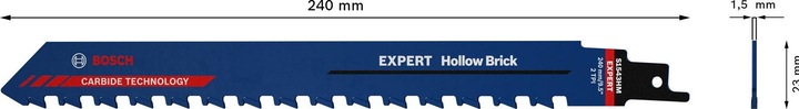 Produktbild Bosch Professional Zubehör EXPERT ‘Hollow Brick’ S 1543 HM Säbelsägeblatt, 3 Stück