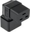Actual product image Kabelmeister Power adapter IEC plug C20 to IEC socket C19, angled top/bottom
