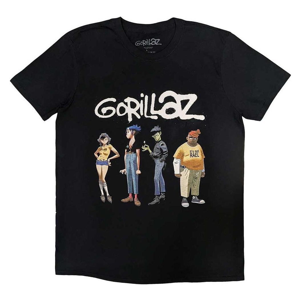 Gorillaz, Herren, Shirts, Spray Logo Group, Schwarz, (S)