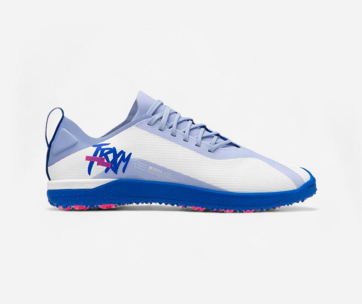 Immagine prodotto Kipsta Scarpe da calcio multi-punta da donna/uomo TF - Traxium Edge Turf bianco/blu (45)