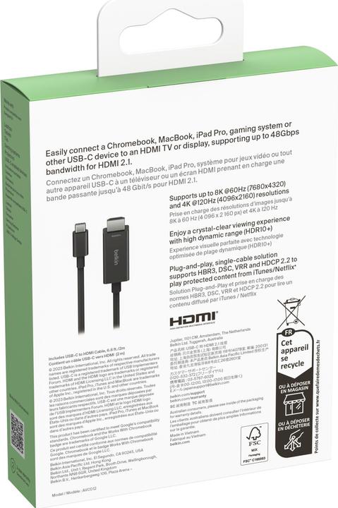 Produktbild Belkin USB Typ C – HDMI (2 m, USB Typ C, HDMI, 2.1)